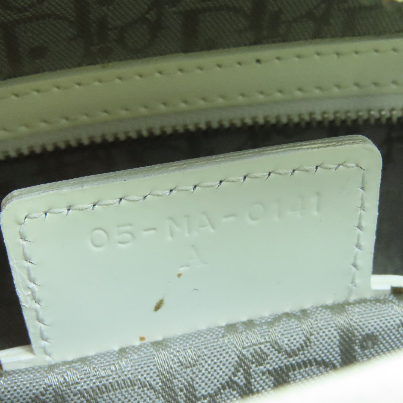 Dior Patent Leather Lady Dior Silver Buckle Handle Shoulder Bag White