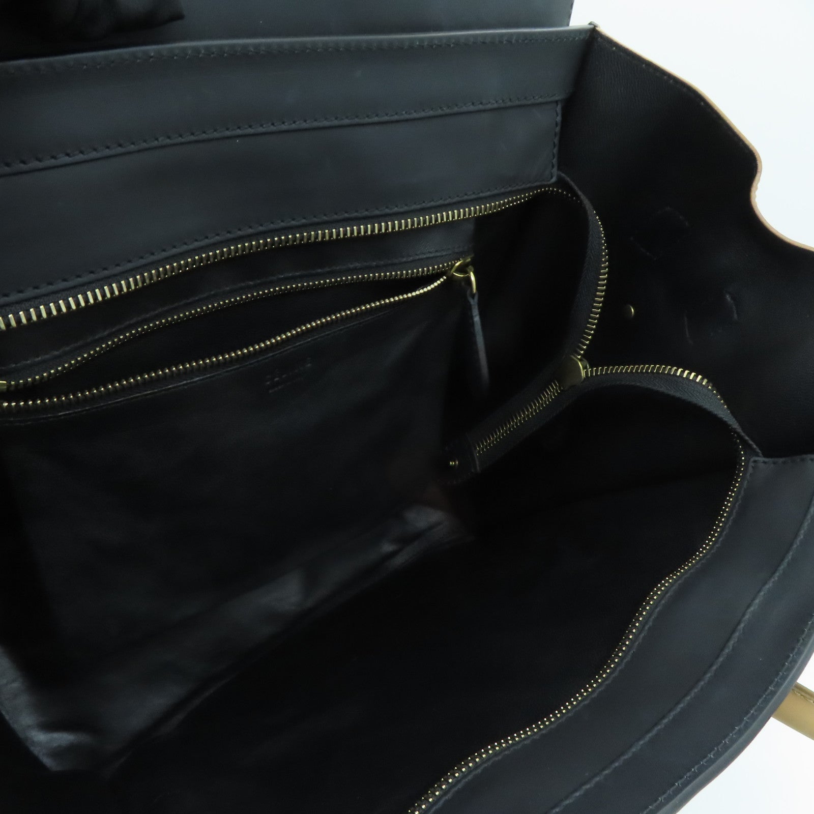 CELINE 牛皮皮革Mini Luggage金扣手挽袋米色/白色/黑色