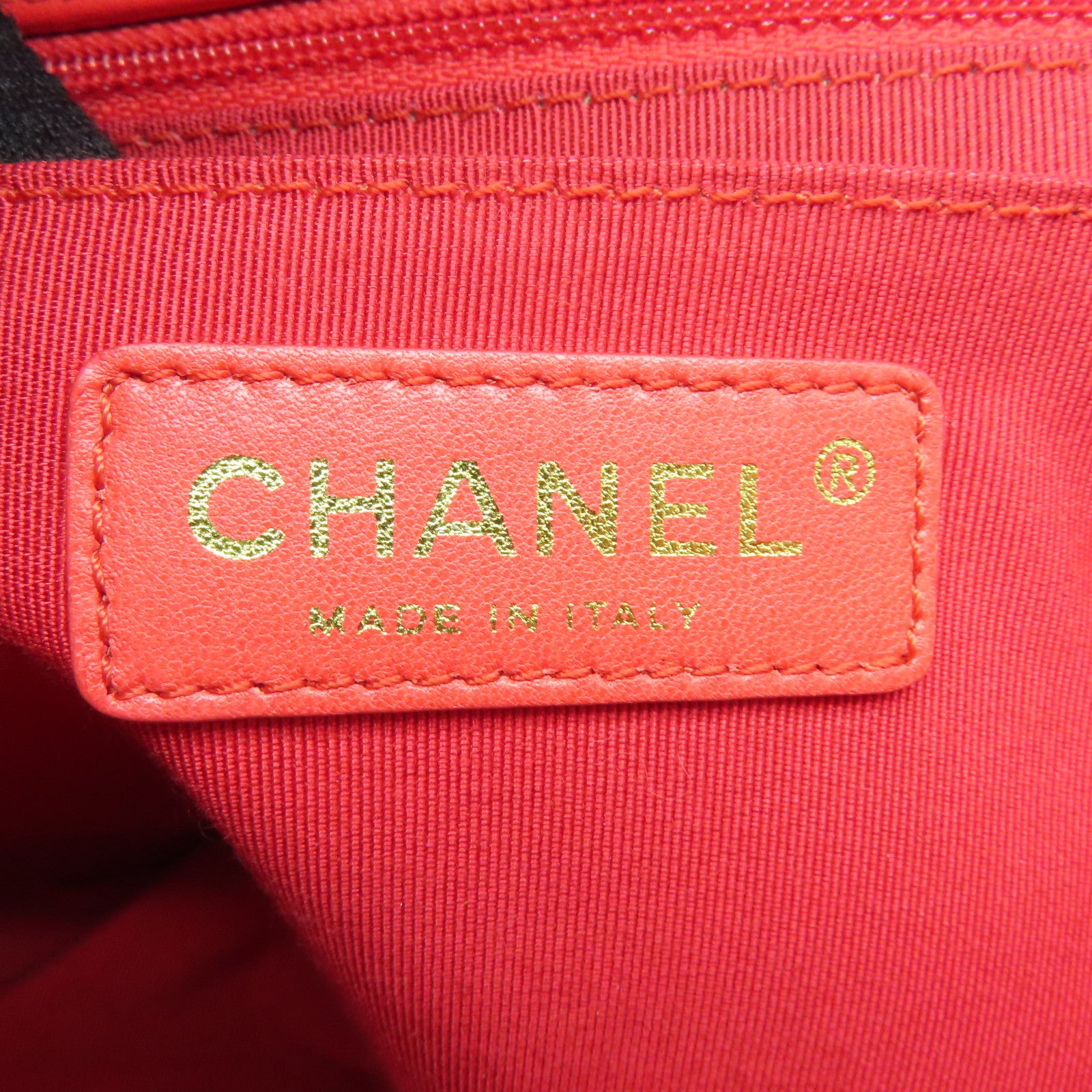 CHANEL 菱格漆皮皮革Chain Shoulder Bag金扣链带肩背袋橙色
