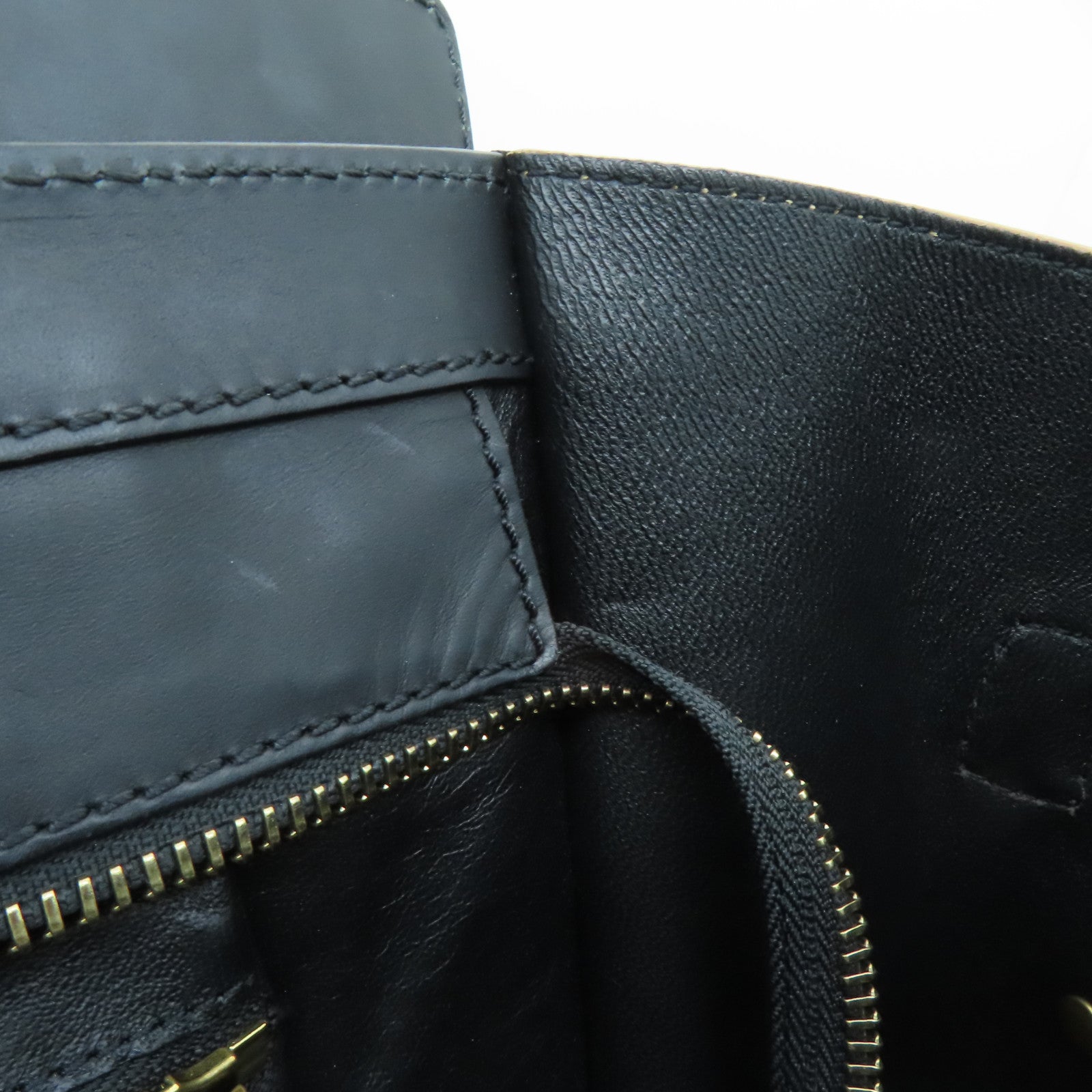 CELINE 牛皮皮革Mini Luggage金扣手挽袋米色/白色/黑色