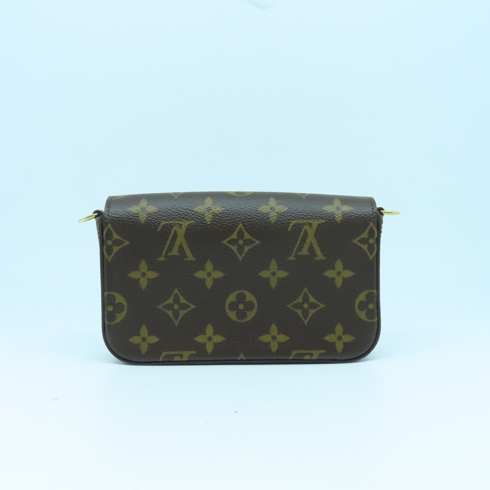 LOUIS VUITTON Monogram Felicie Strap & Go金扣肩背袋啡色/綠色