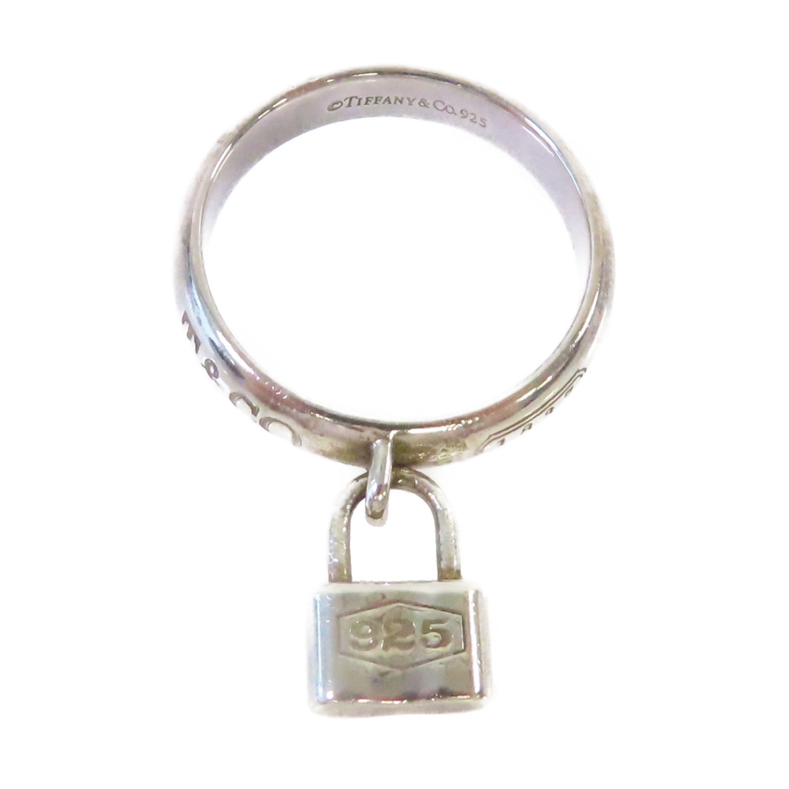 TIFFANY＆CO 925純銀1837 Lock Charm Band Ring戒指US#6