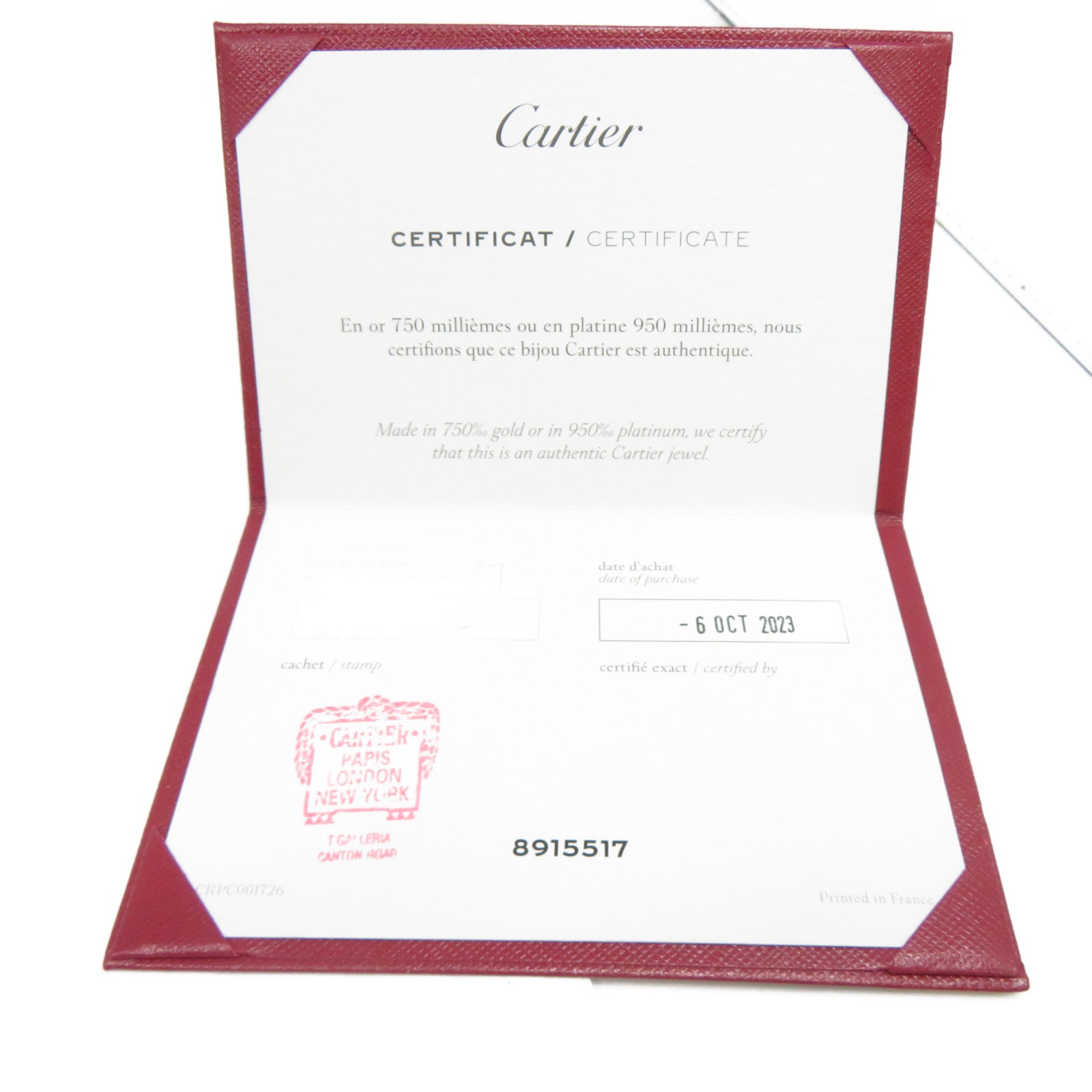CARTIER 18K玫瑰金Love Ring 3 Diamonds鑽石戒指Cartier#51/US#5.75粉金色