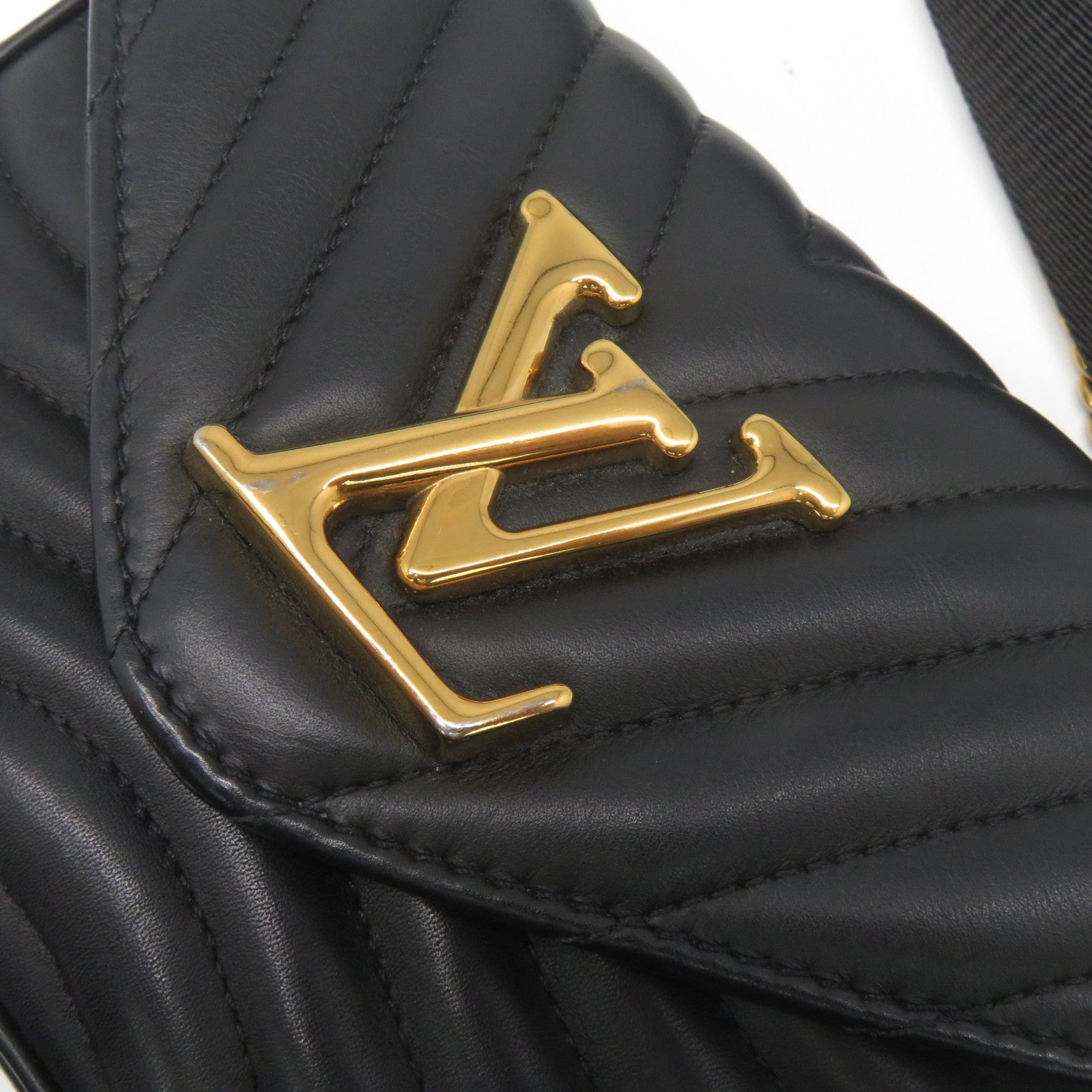 LOUIS VUITTON 斜紋牛皮皮革New Wave Multi Pochette金扣手挽肩背兩用袋黑色