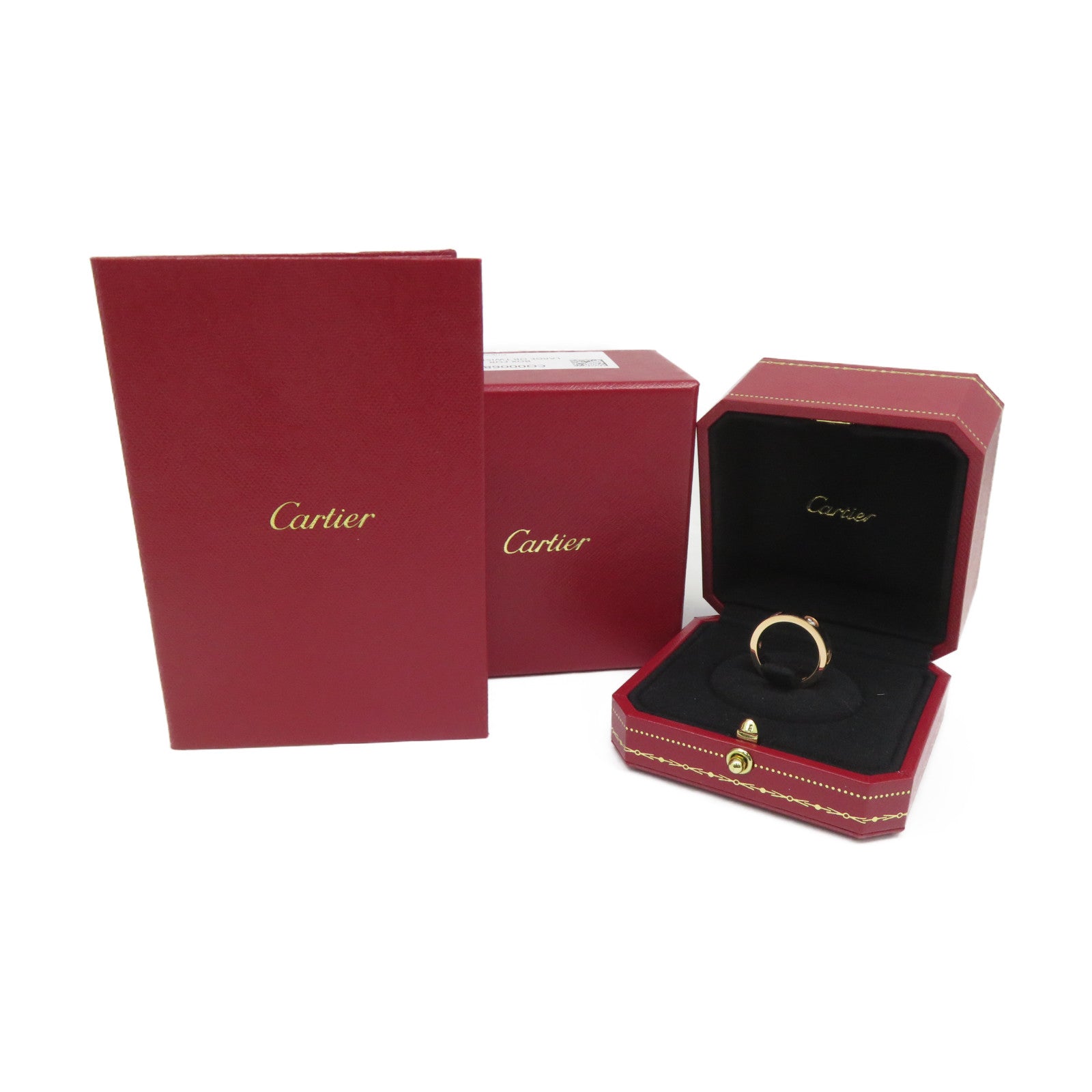 CARTIER 18K玫瑰金Love Ring 3 Diamonds鑽石戒指Cartier#51/US#5.75粉金色