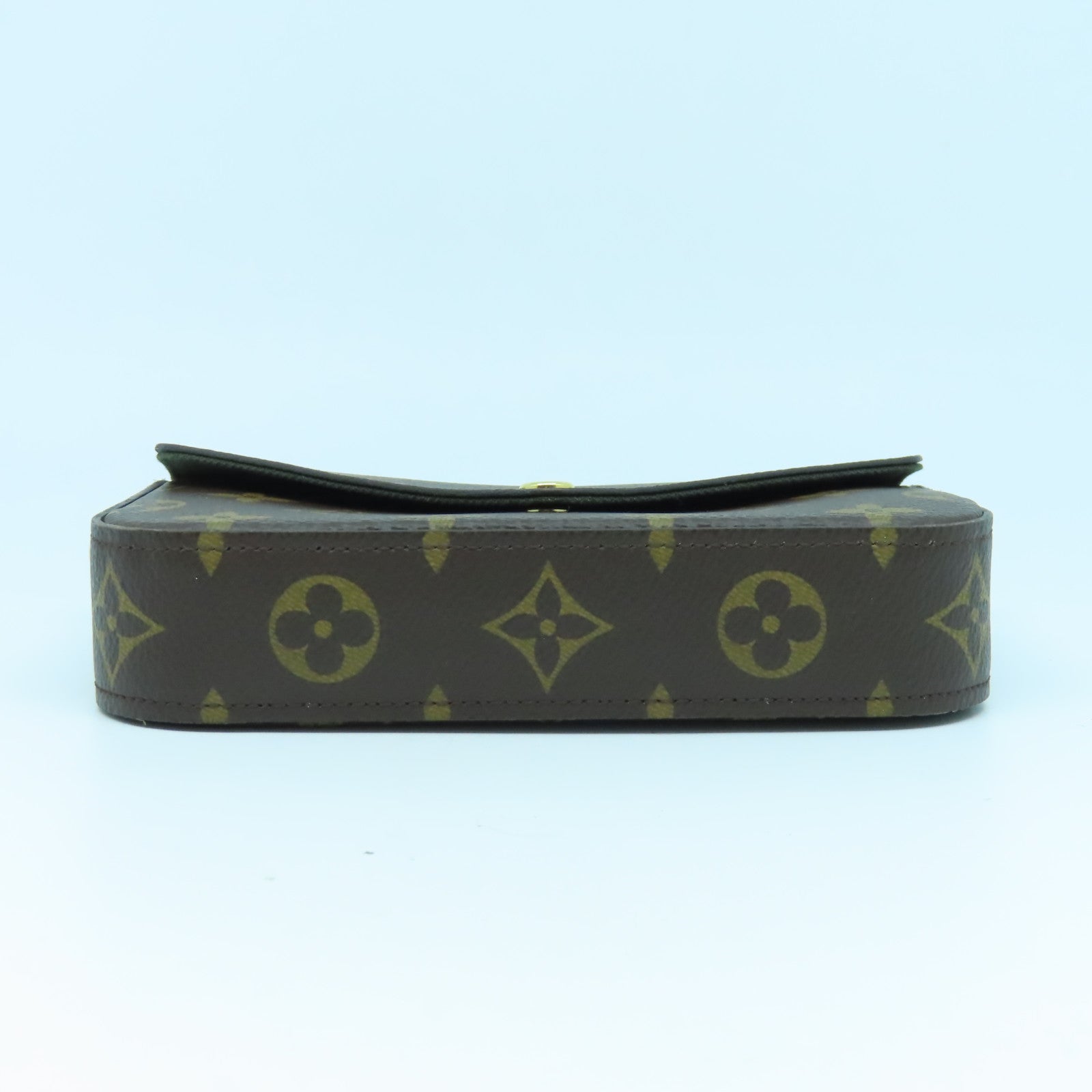 LOUIS VUITTON Monogram Felicie Strap & Go金扣肩背袋啡色/綠色