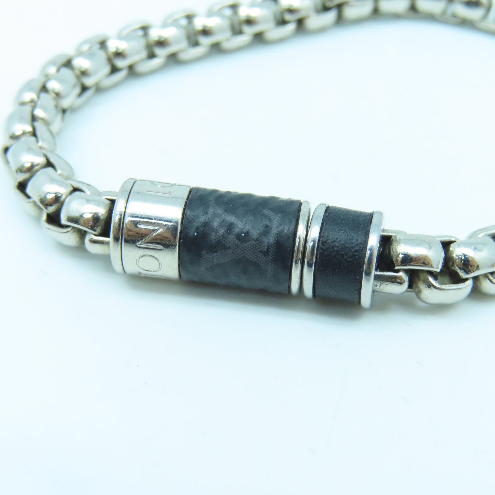 LOUIS VUITTON 金属Bracelet银扣手镯银色/黑色