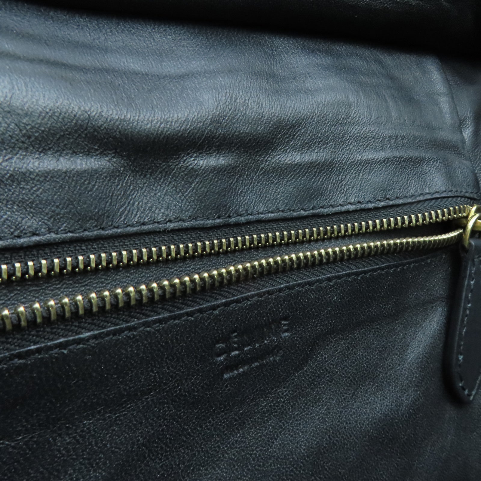 CELINE 牛皮皮革Mini Luggage金扣手挽袋米色/白色/黑色