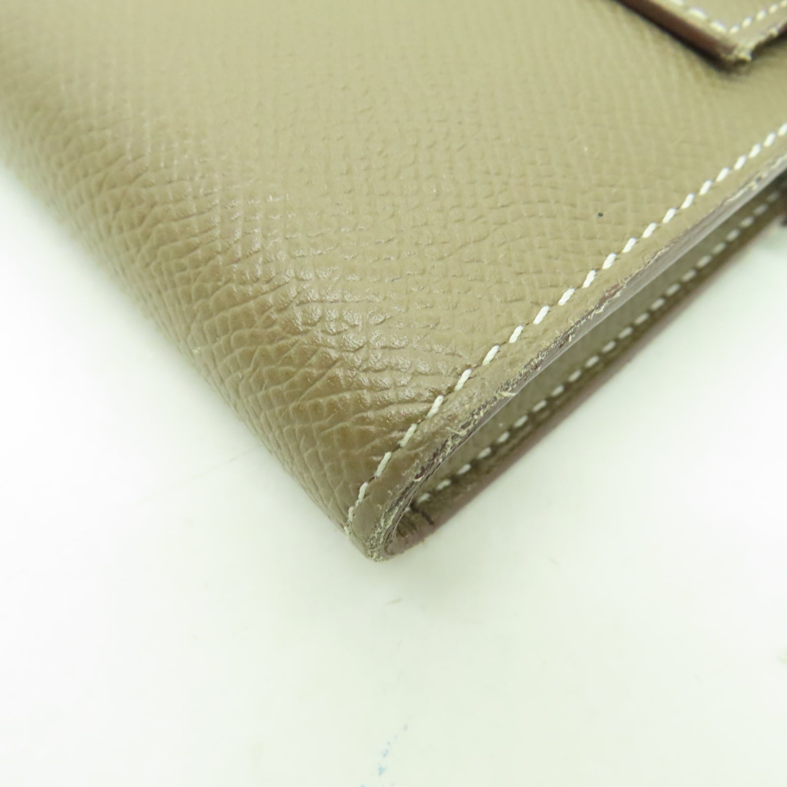 HERMES Epsom皮革Kelly Wallet銀扣長錢包啡色