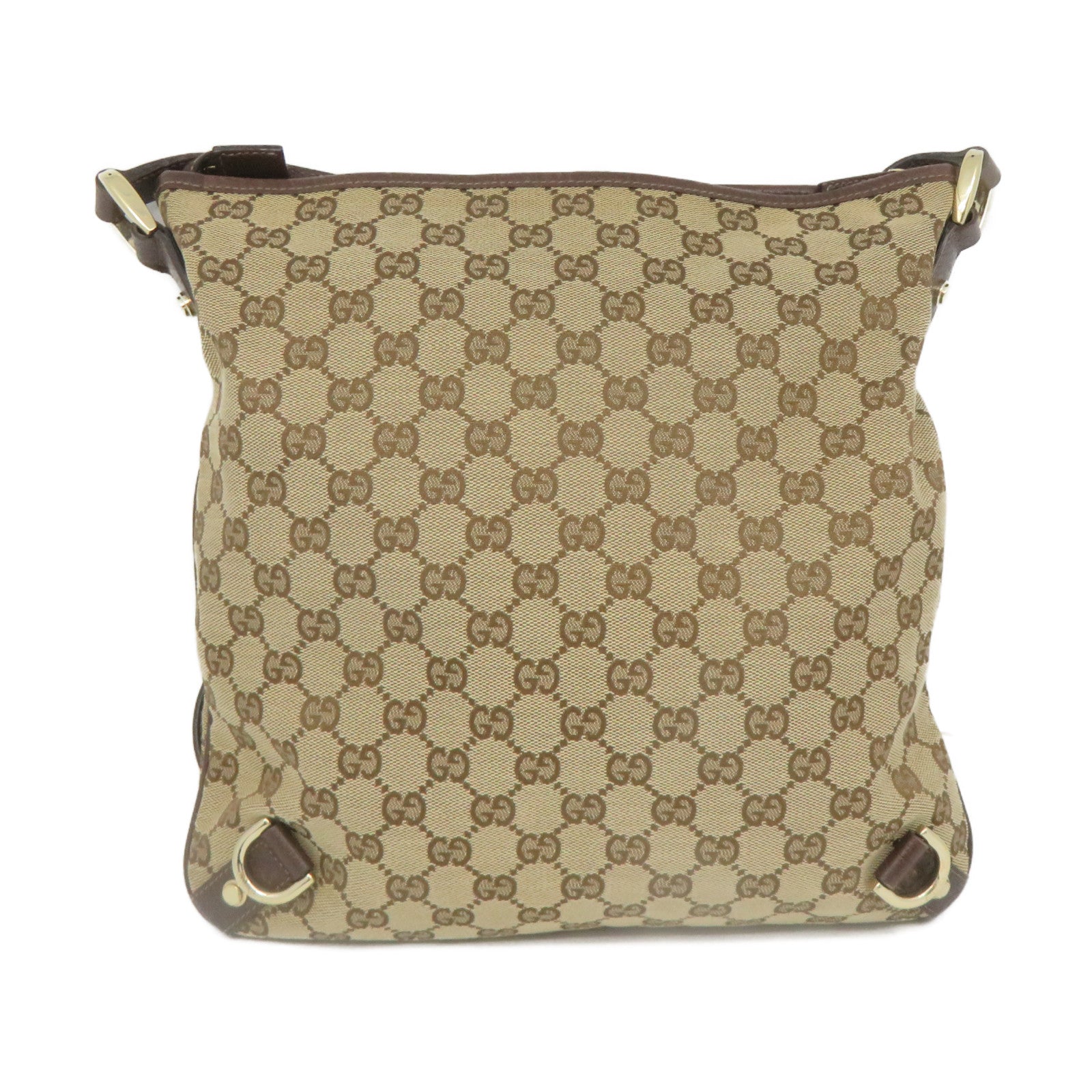 GUCCI GG Canvas Shoulder Bag Brown