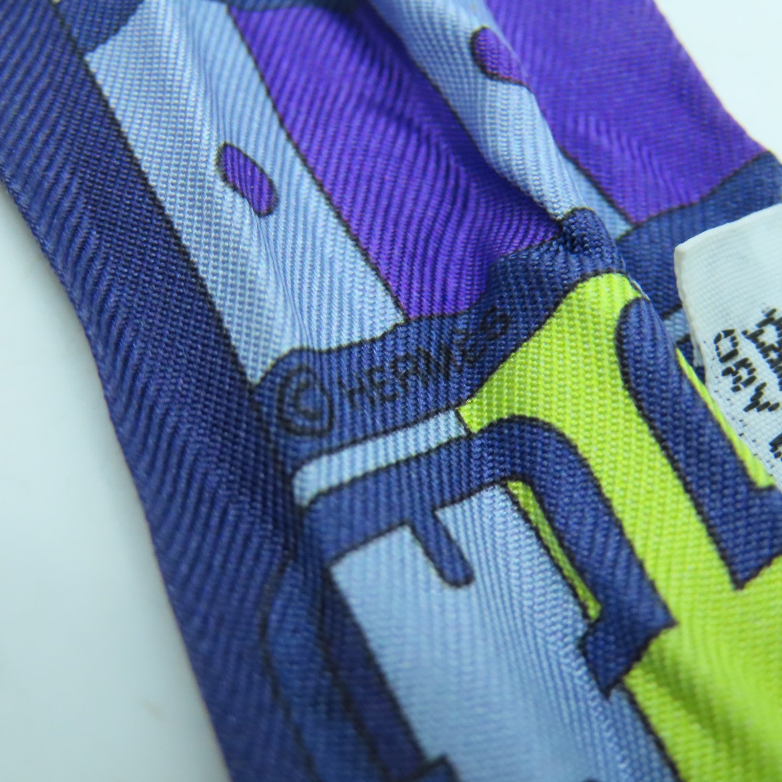 HERMES 絲質Twilly Scarf絲巾藍色