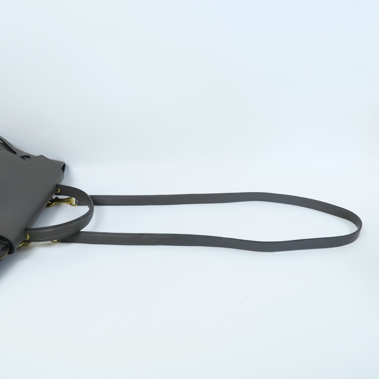 CELINE 牛皮皮革Belt Bag金扣手挽肩背兩用袋灰色