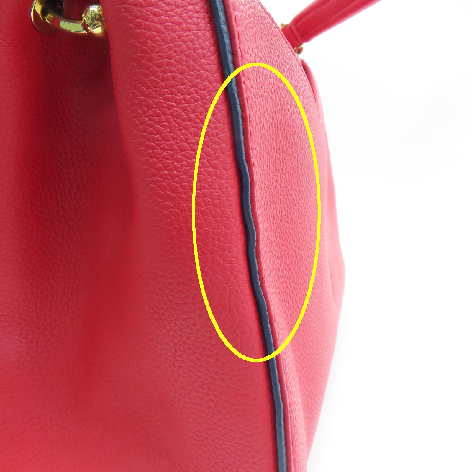 LOUIS VUITTON Monogram/Craft Leather Double V Satchel Gold Buckle Handle Shoulder Bag Red/Brown