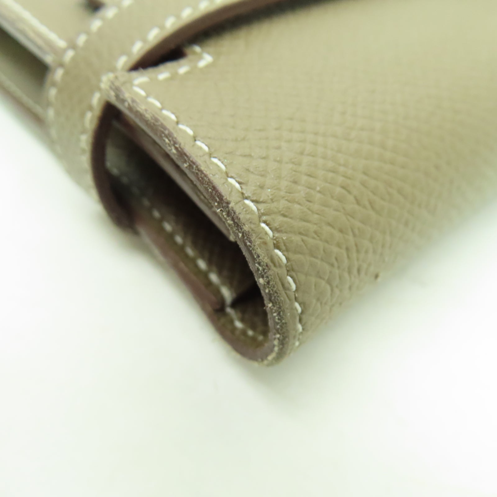 HERMES Epsom皮革Kelly Wallet銀扣長錢包啡色