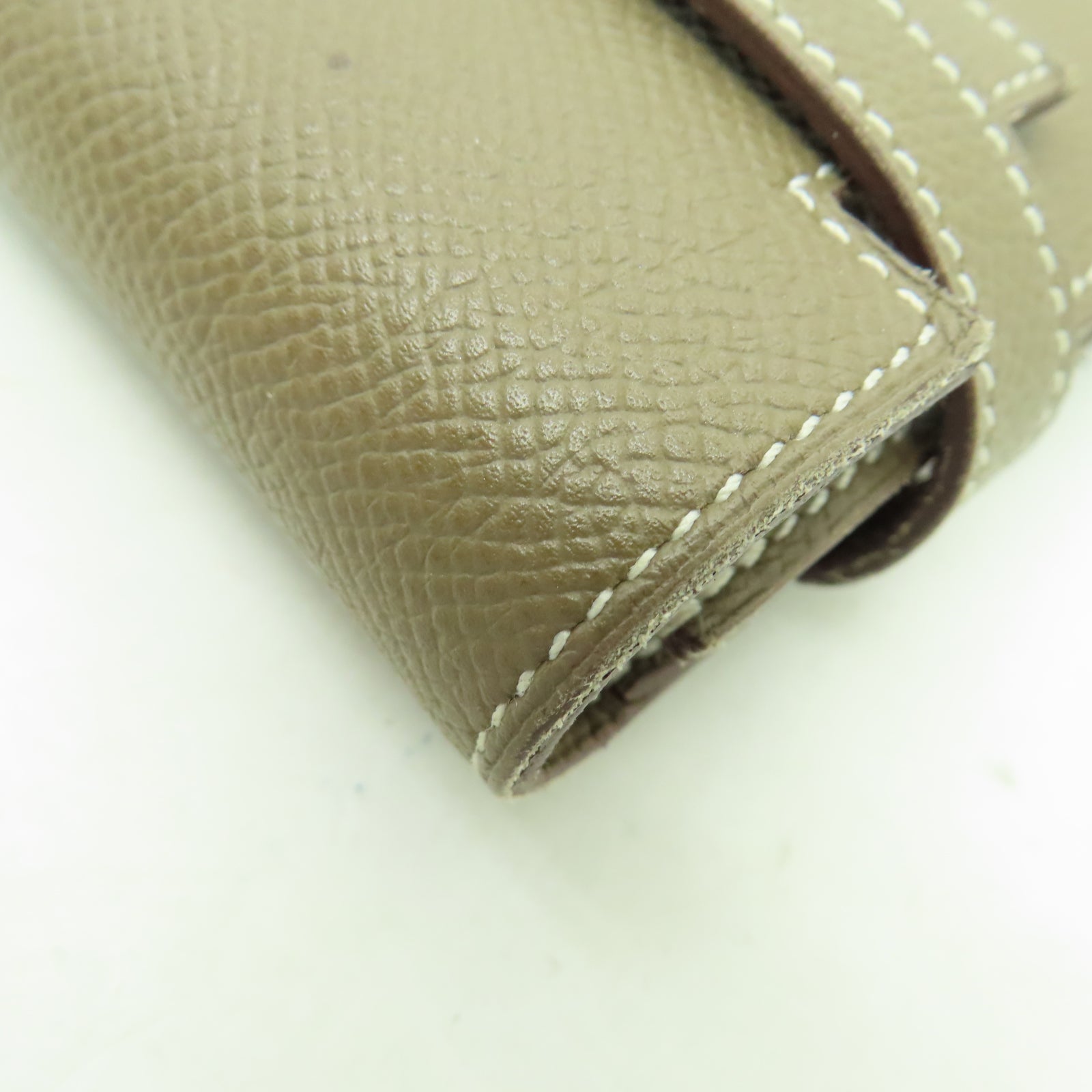 HERMES Epsom皮革Kelly Wallet銀扣長錢包啡色