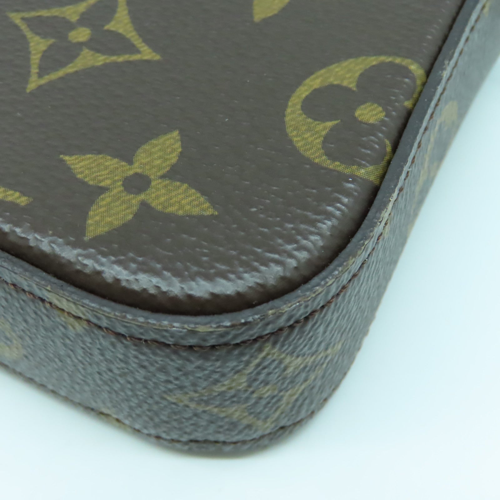 LOUIS VUITTON Monogram Felicie Strap & Go金扣肩背袋啡色/綠色