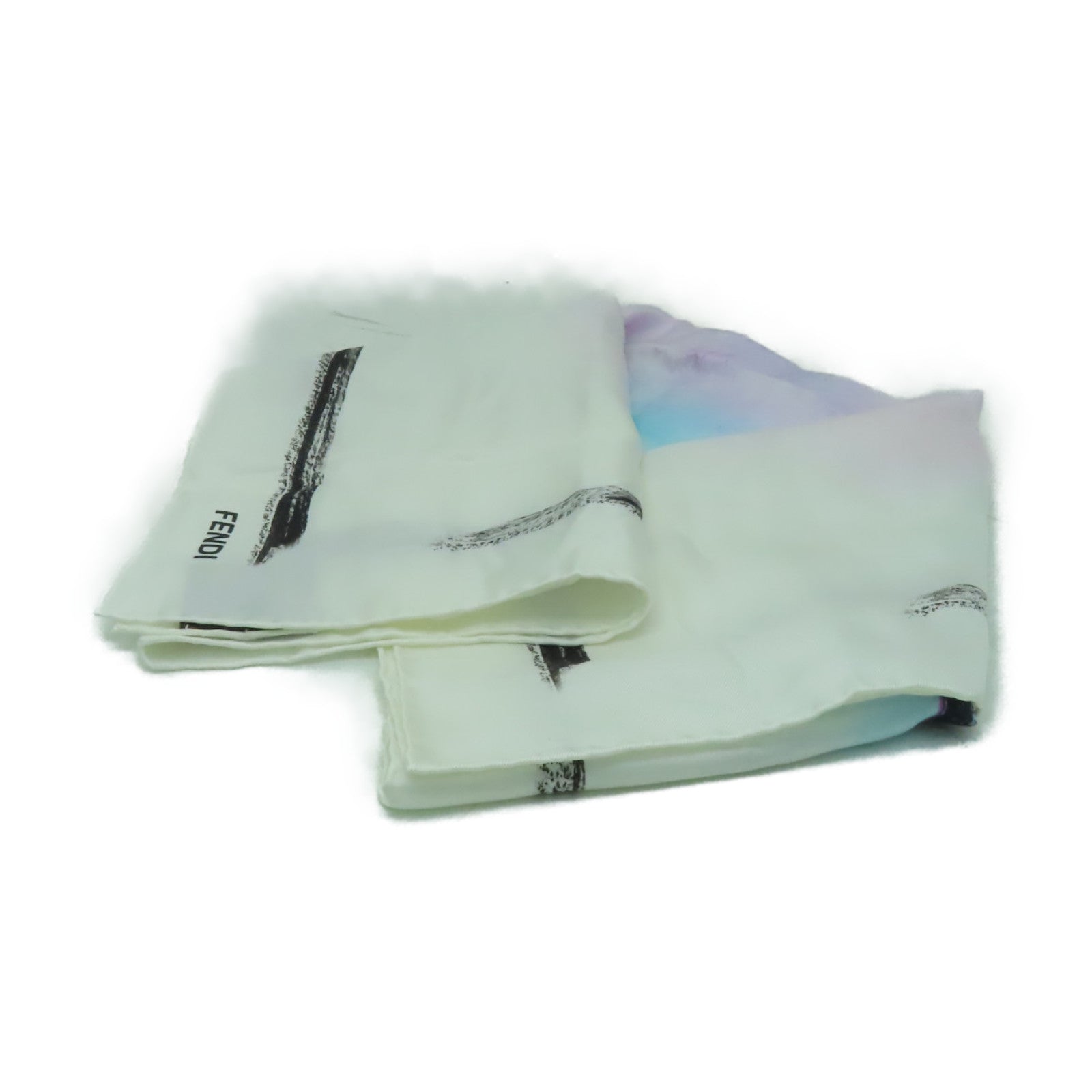 FENDI 絲質Scarf絲巾白色/彩色