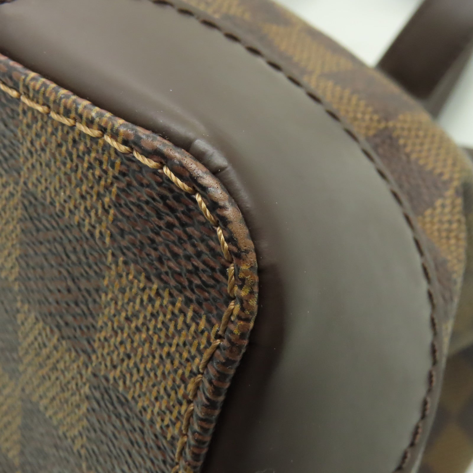 LOUIS VUITTON Damier Hampstead PM金扣手挽袋棕色