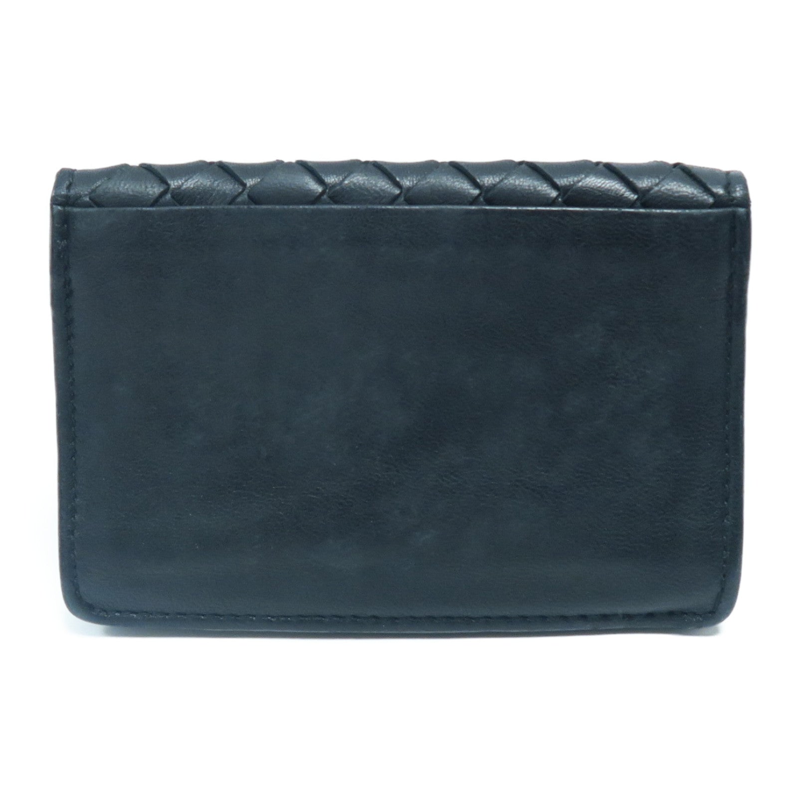 BOTTEGA VENETA 織紋羊皮皮革Coin Case金扣零錢包黑色