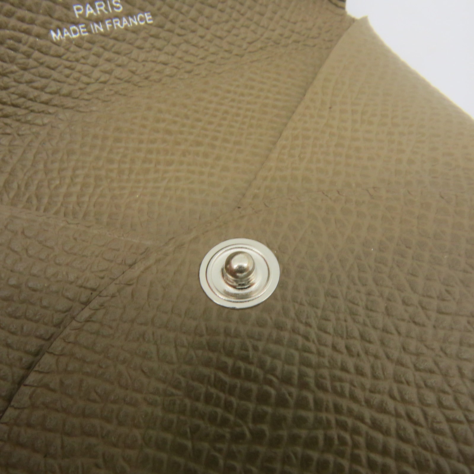 HERMES Epsom皮革Bastia Coin Case銀扣零錢包Etoupe啡色