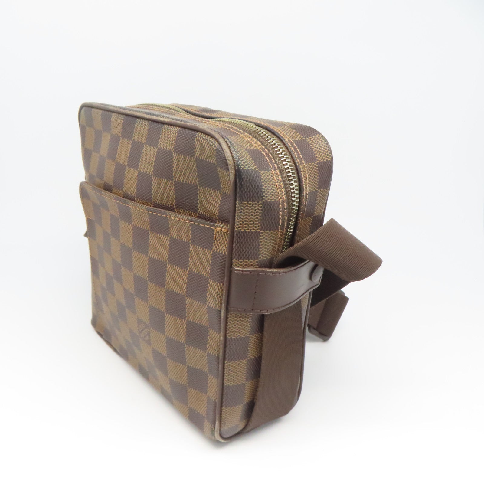 LOUIS VUITTON Damier Olav PM金扣肩背袋啡色