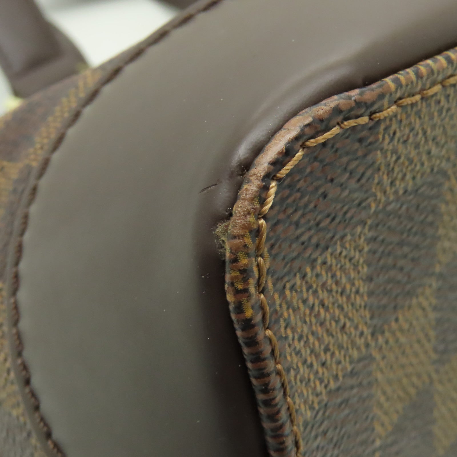 LOUIS VUITTON Damier Hampstead PM金扣手挽袋棕色