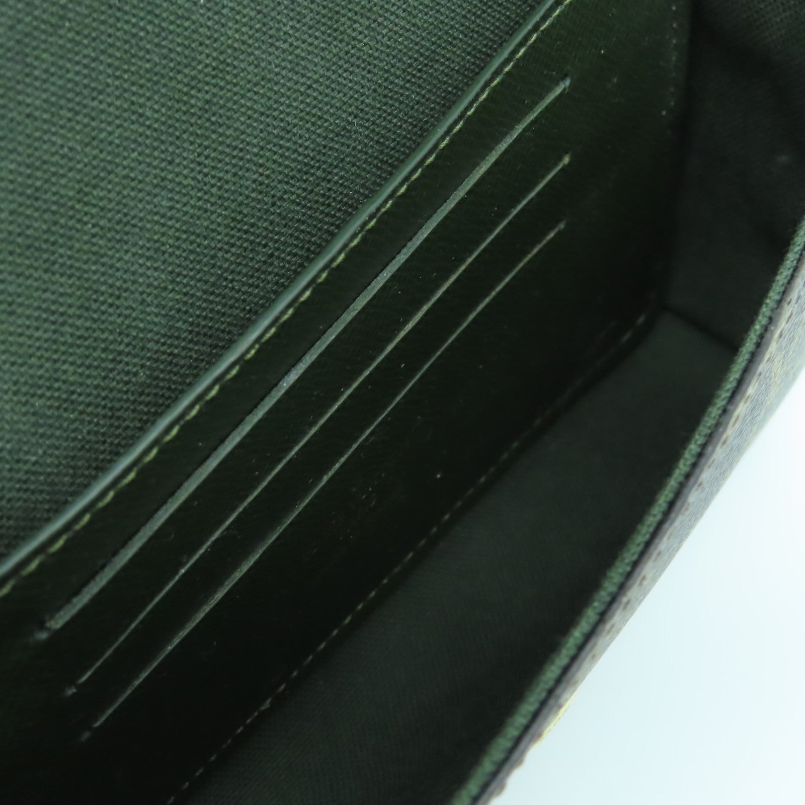 LOUIS VUITTON Monogram Felicie Strap & Go金扣肩背袋啡色/綠色