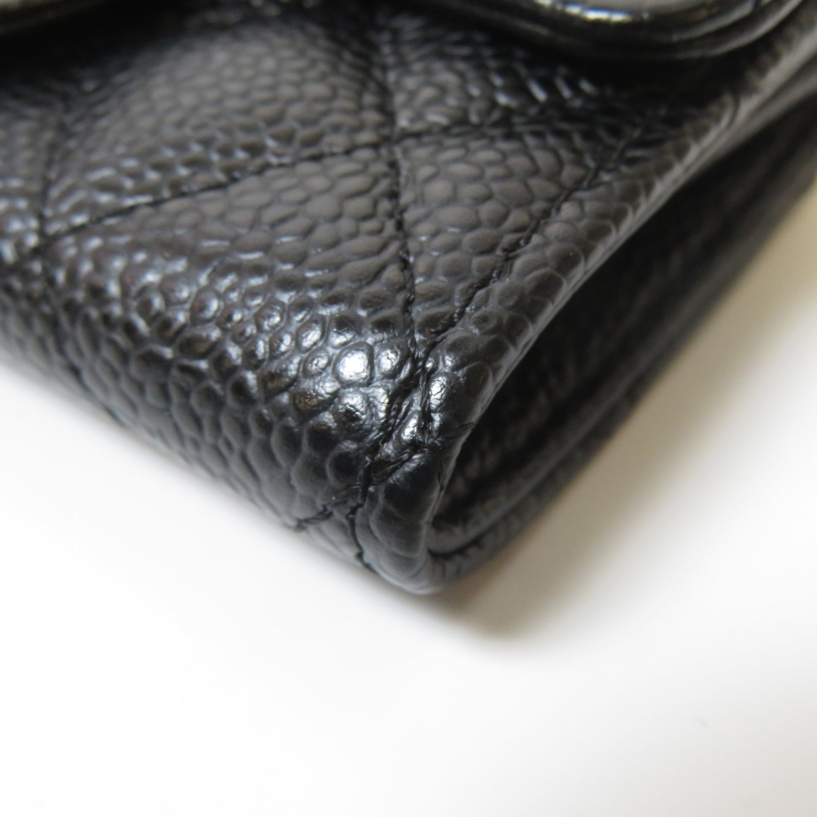CHANEL 菱格Caviar皮革Classic Card Holder金扣卡片套黑色