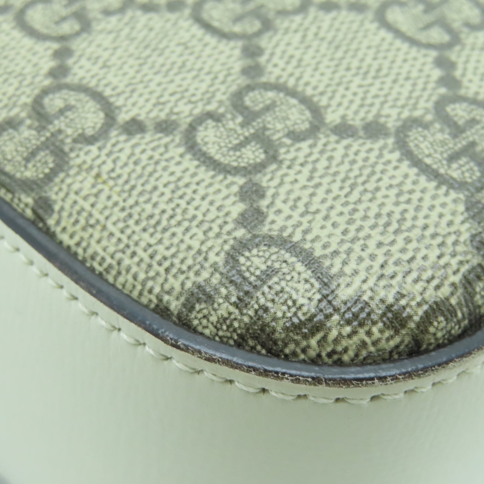 GUCCI PVC涂层帆布Shoulder Bag金扣肩背袋白色