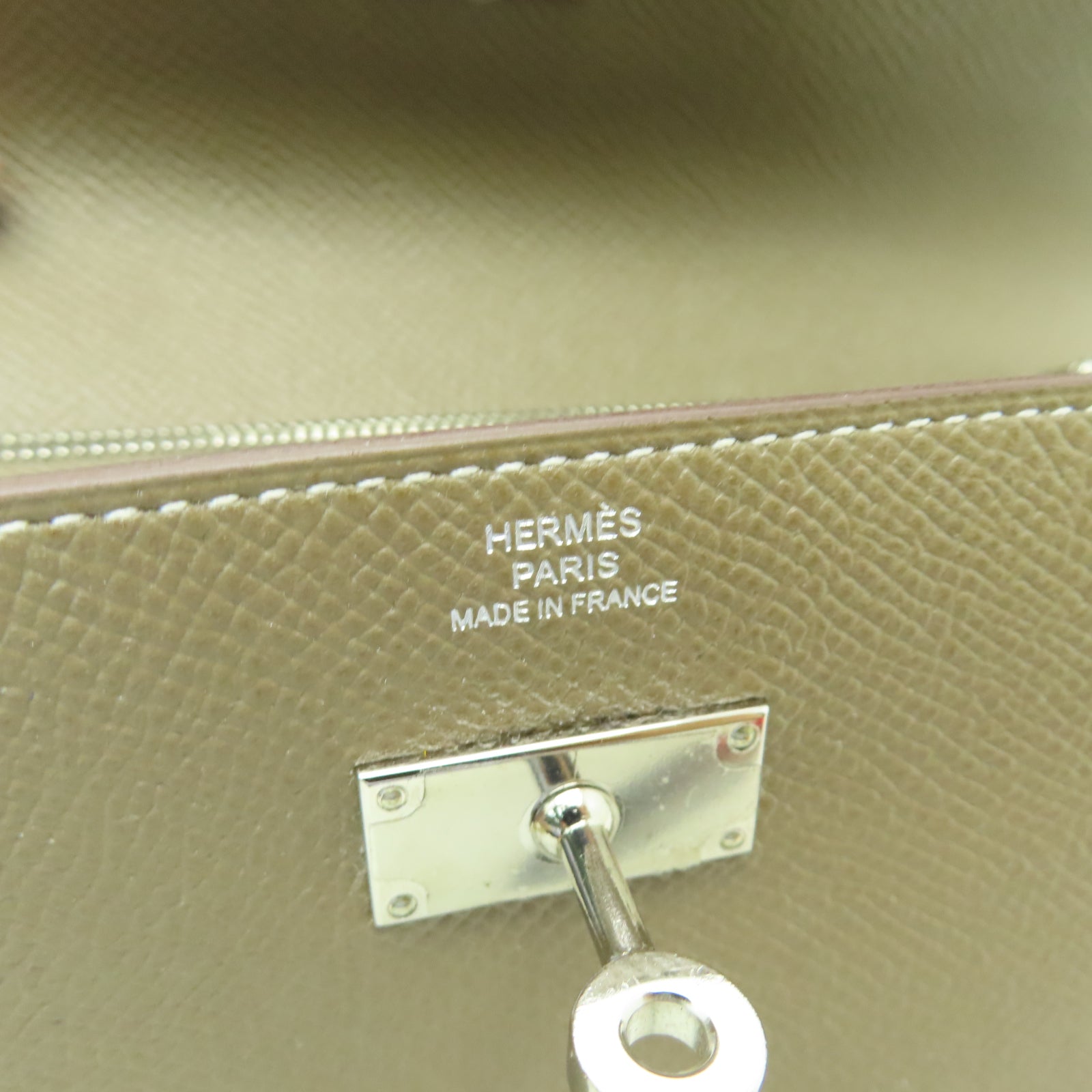 HERMES Epsom皮革Kelly Wallet銀扣長錢包啡色