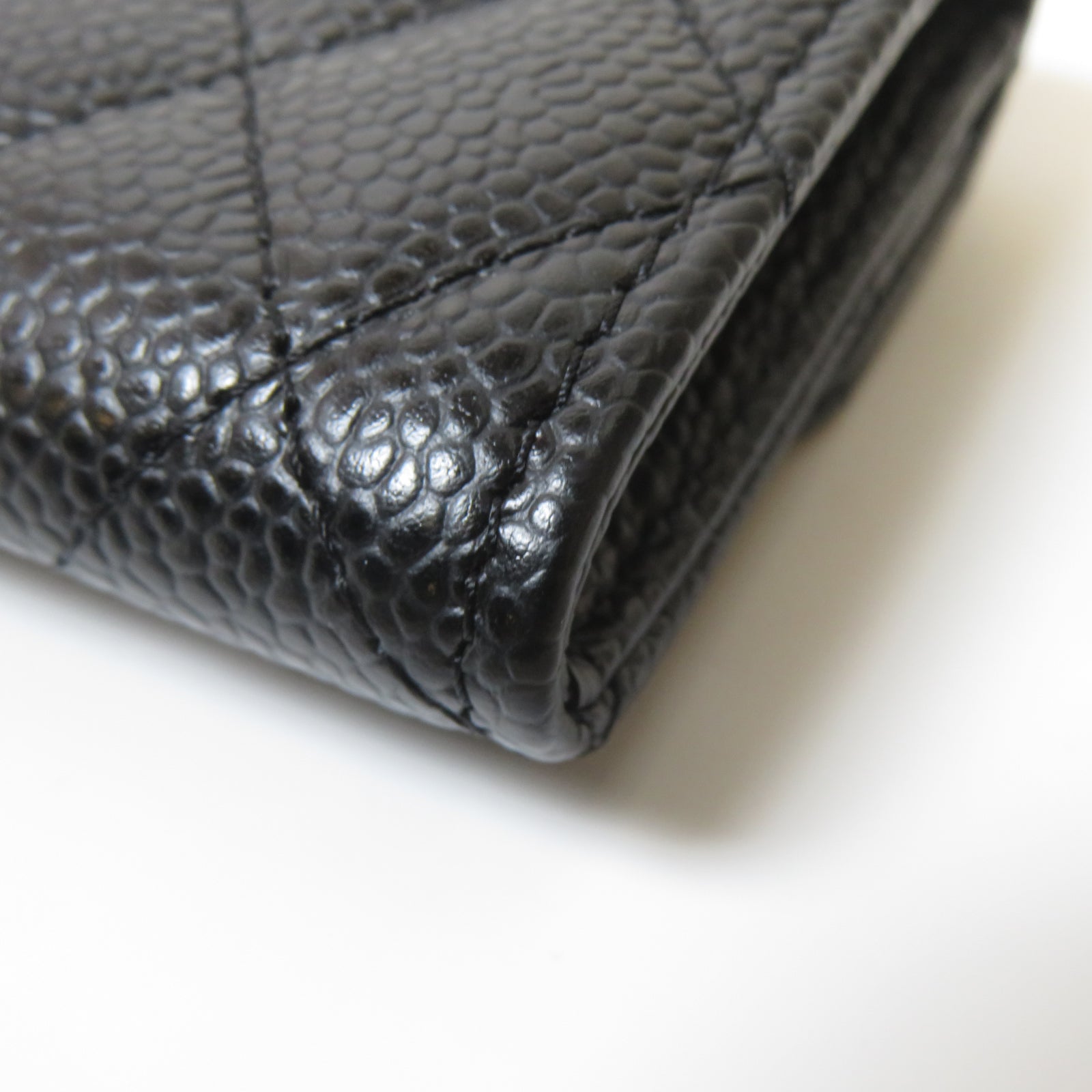 CHANEL 菱格Caviar皮革Classic Card Holder金扣卡片套黑色