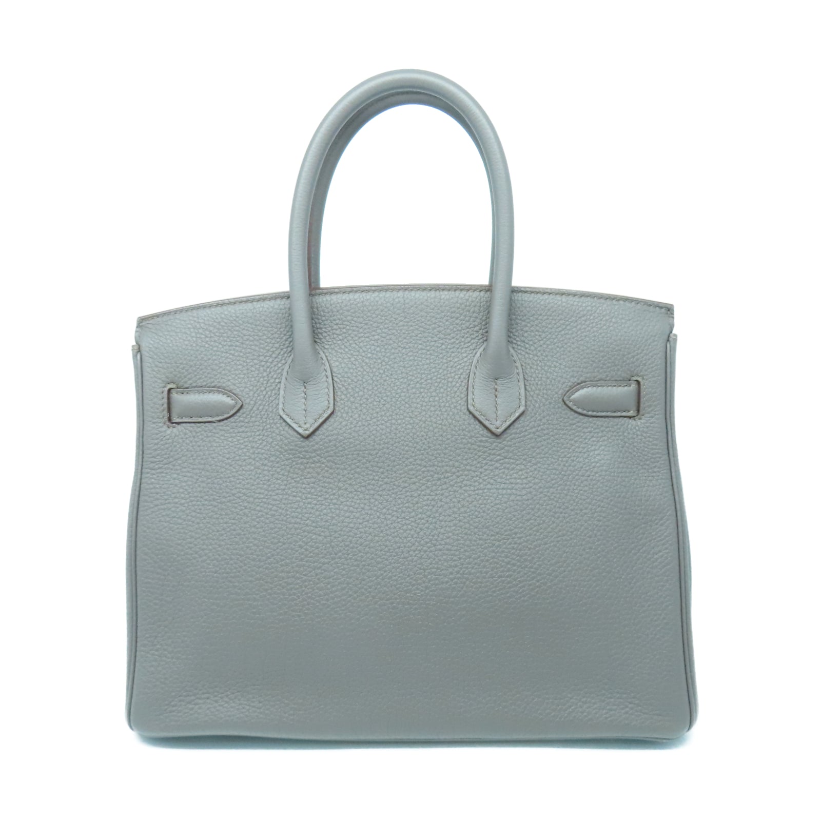 HERMES Togo皮革Birkin 30银扣手挽袋锡器灰色