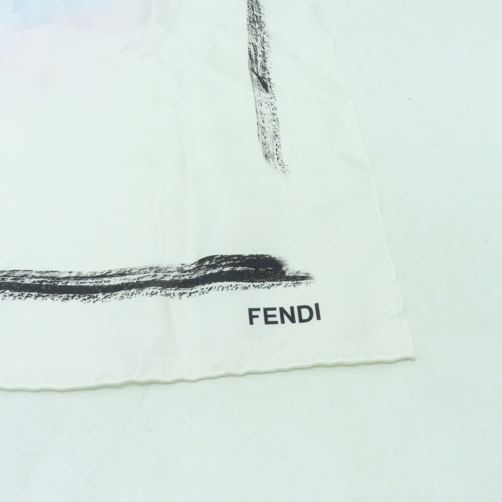 FENDI 絲質Scarf絲巾白色/彩色