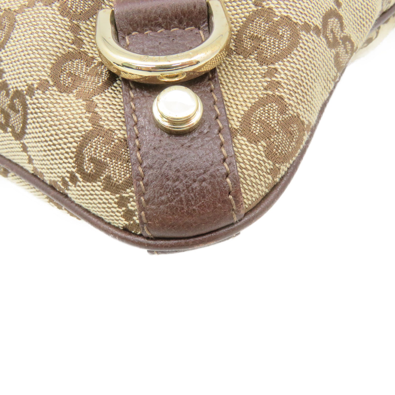 GUCCI GG Canvas Shoulder Bag Brown