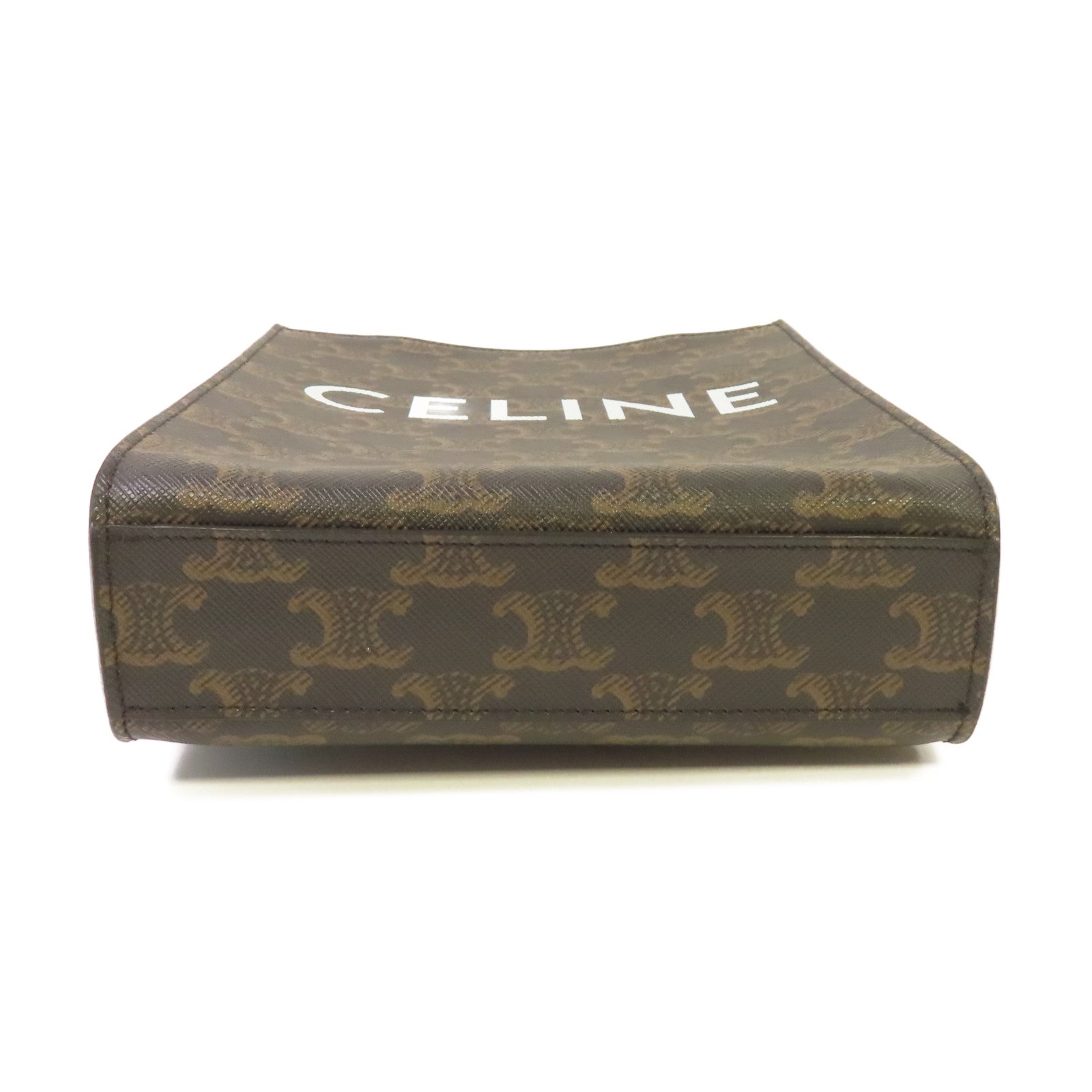 CELINE Triomphe帆布Mini Cabas Vertical 2Way Shoulder Bag手挽肩背兩用袋啡色