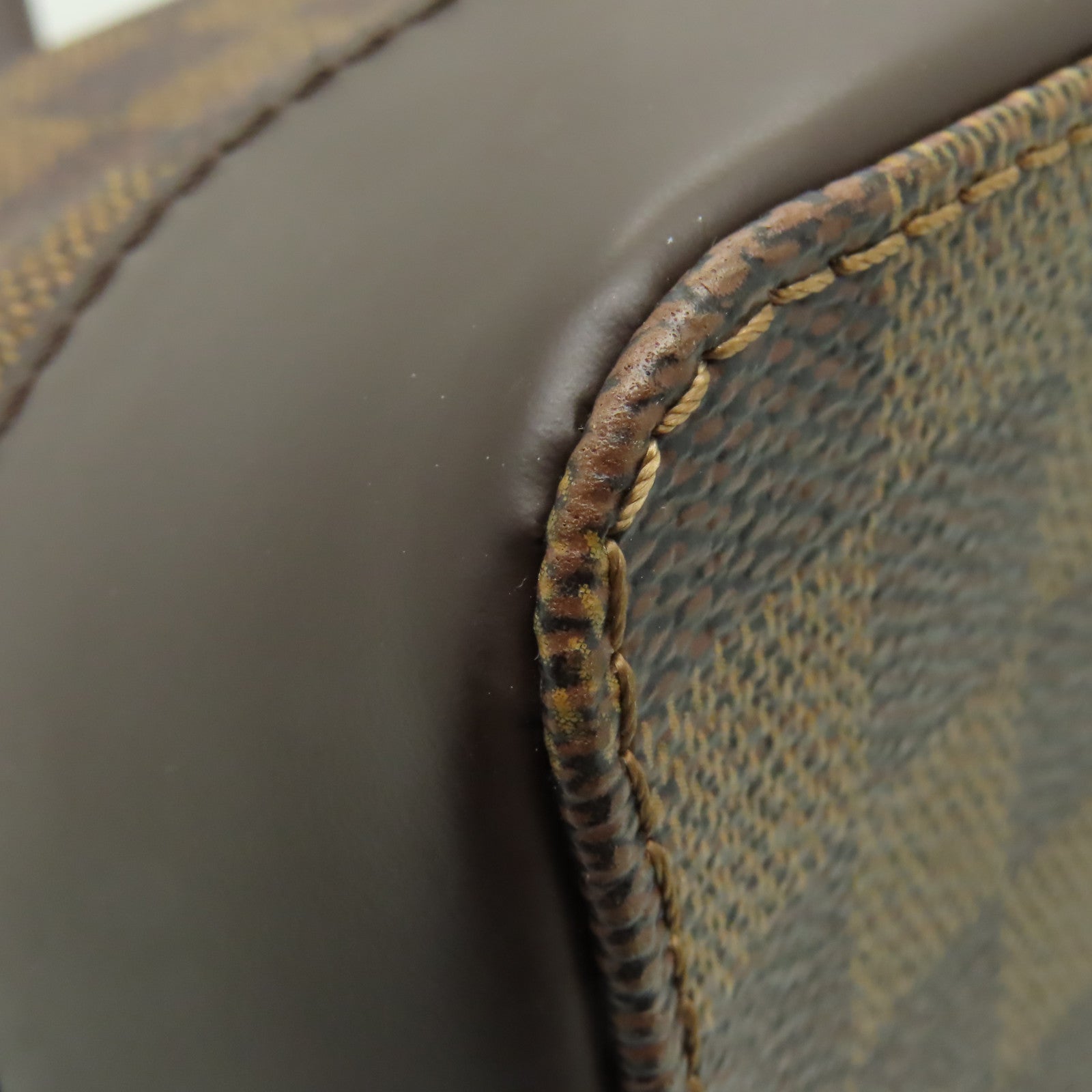 LOUIS VUITTON Damier Hampstead PM金扣手挽袋棕色