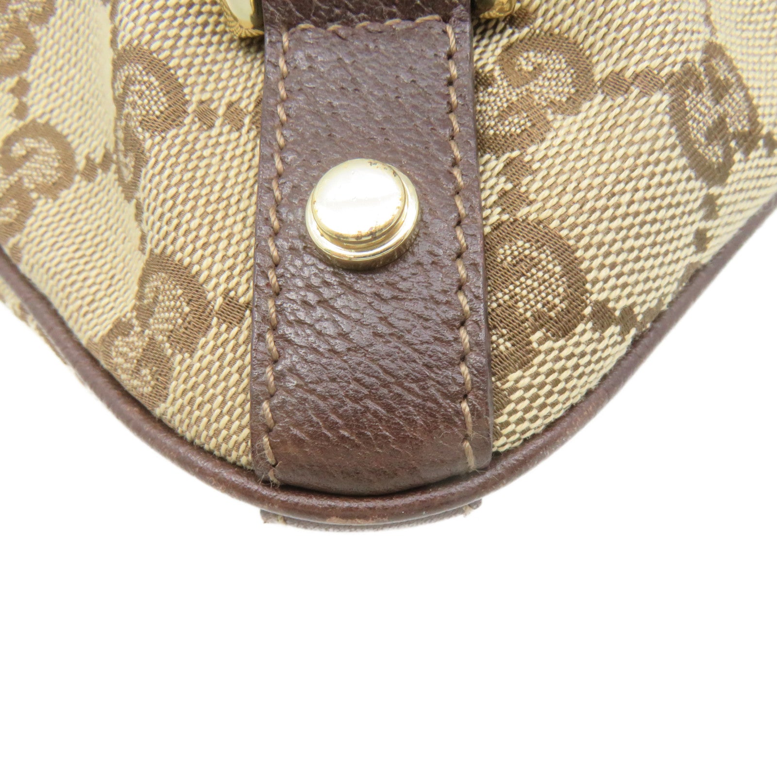 GUCCI GG Canvas Shoulder Bag Brown