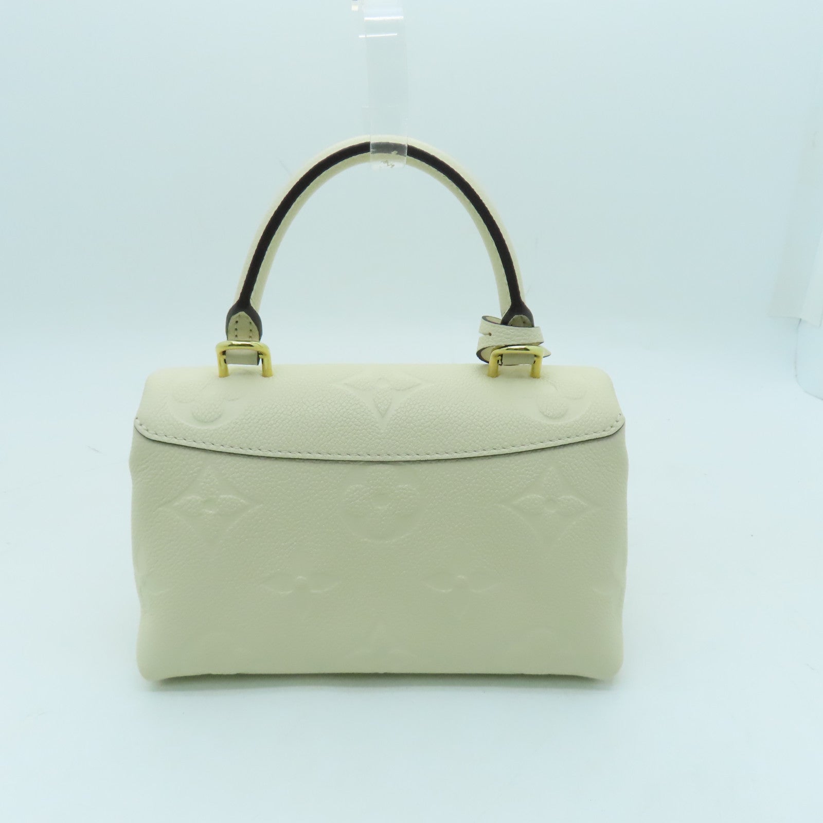 LOUIS VUITTON Monogram Empreinte Madeleine BB gold buckle shoulder shoulder bag white