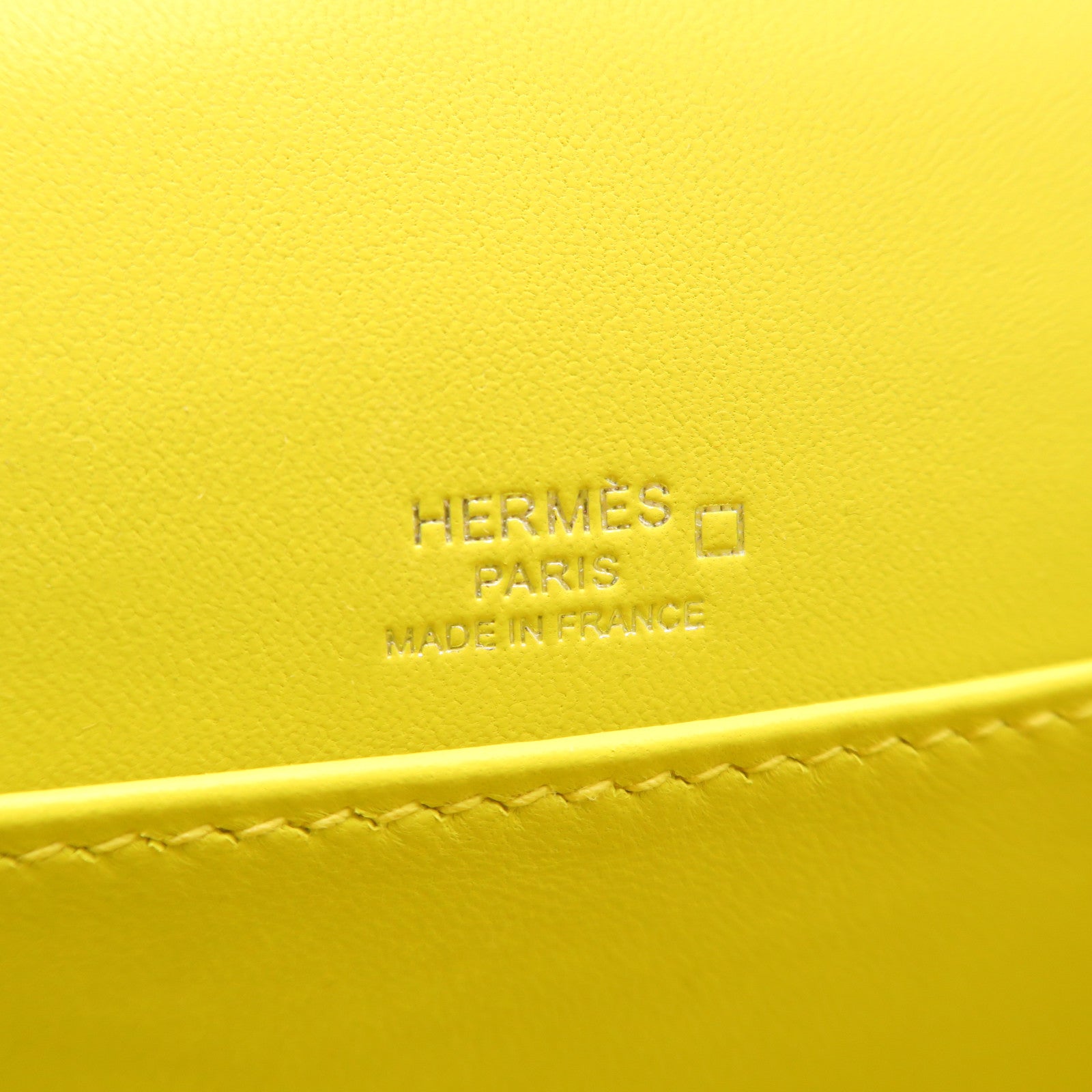 HERMES Crocodile Leather Mini Roulis Silver Buckle Shoulder Bag Lime Yellow