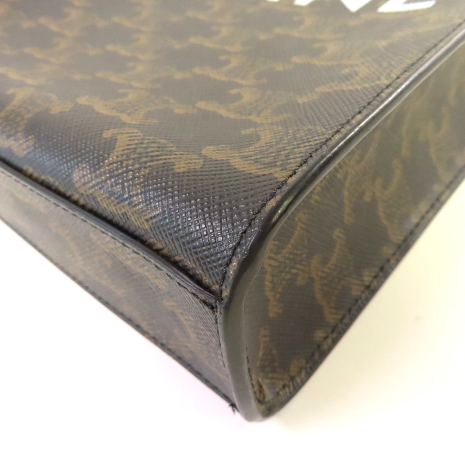 CELINE Triomphe帆布Mini Cabas Vertical 2Way Shoulder Bag手挽肩背兩用袋啡色