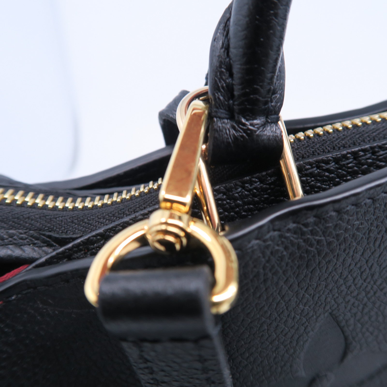 LOUIS VUITTON Monogram Empreinte Petit Palais金扣手挽肩背兩用袋黑色