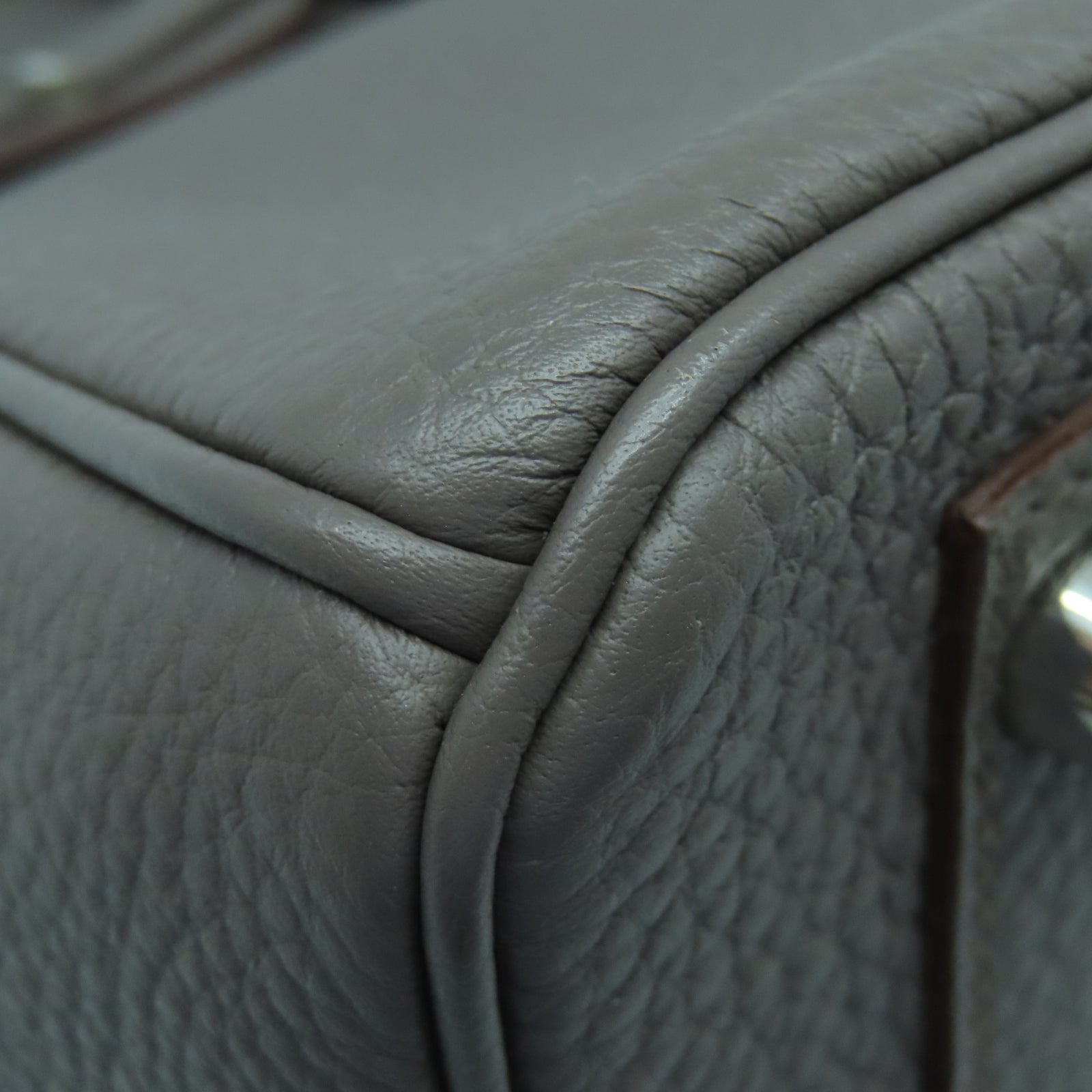 HERMES Togo皮革Birkin 30银扣手挽袋锡器灰色