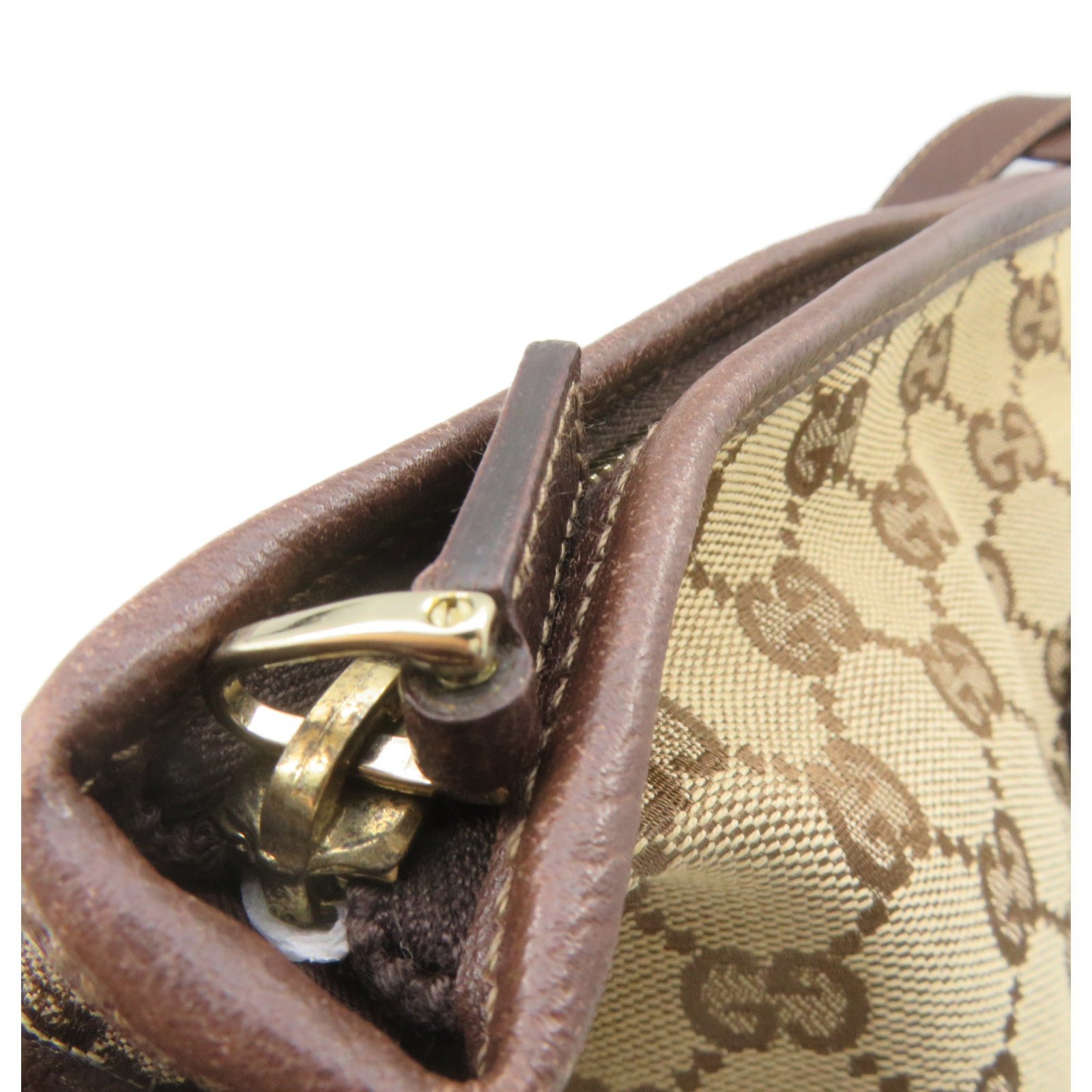 GUCCI GG Canvas Shoulder Bag Brown
