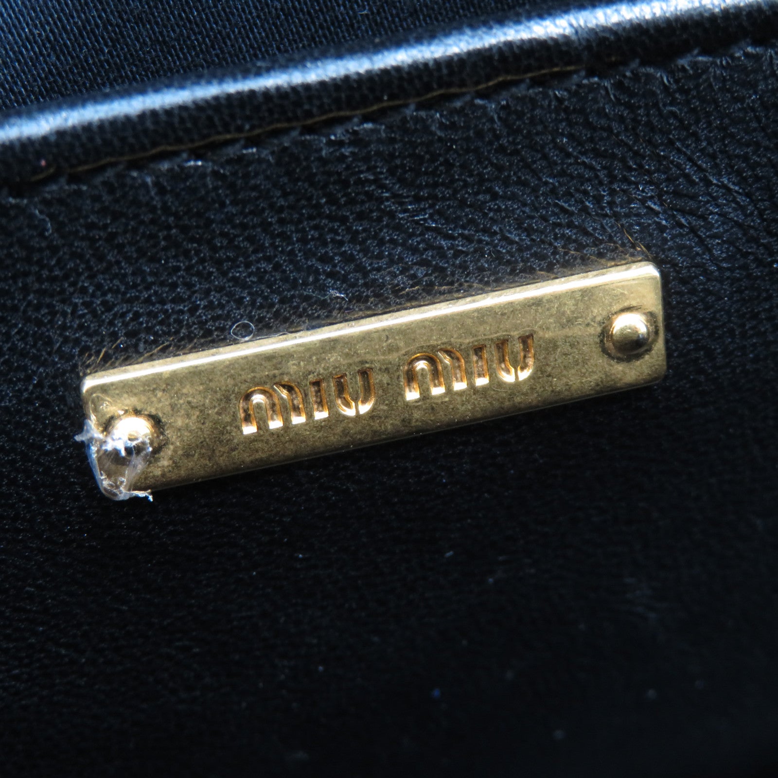 Miu Miu 牛皮皮革2 Way Shoulder金扣手挽肩背兩用袋黑色