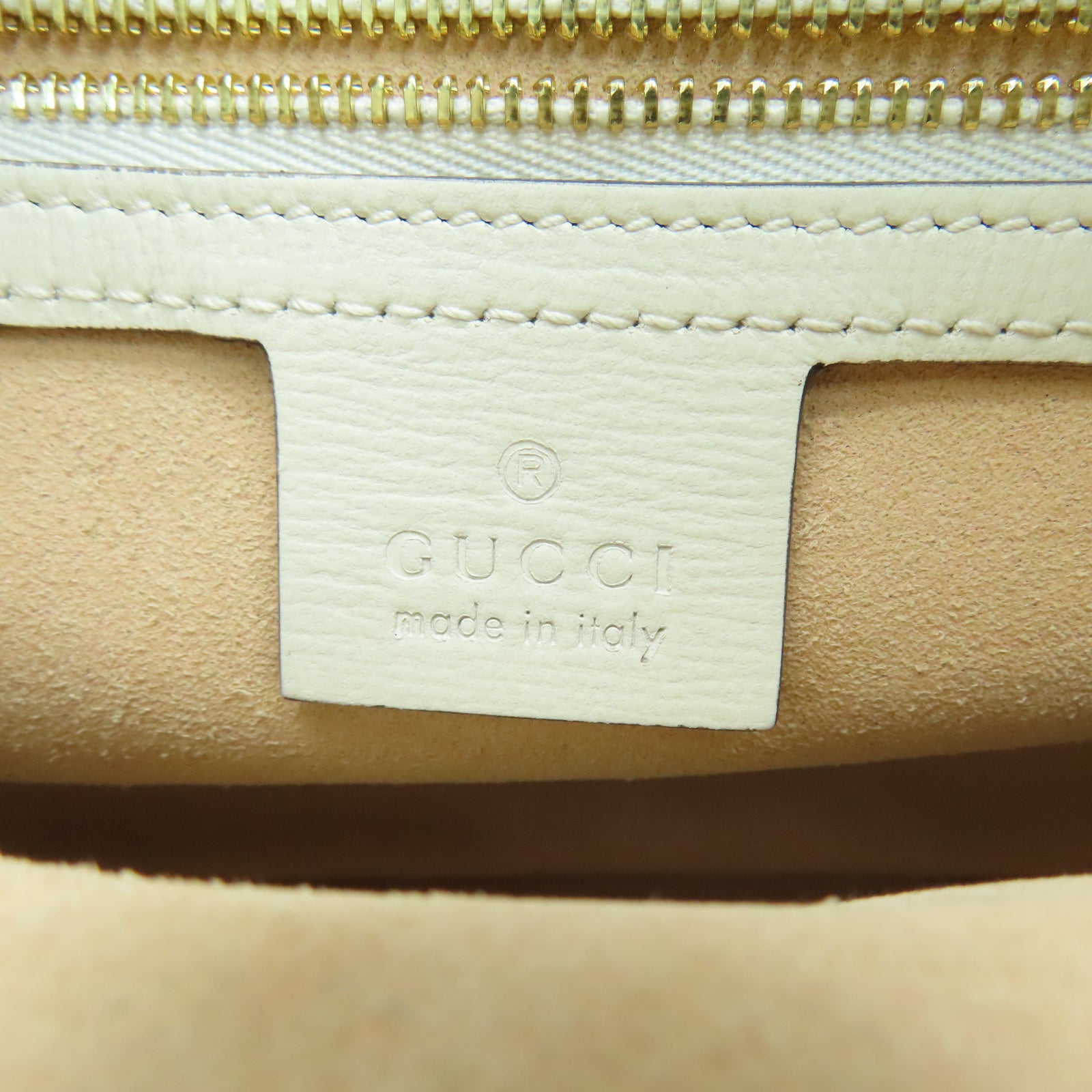 GUCCI PVC涂层帆布Shoulder Bag金扣肩背袋白色