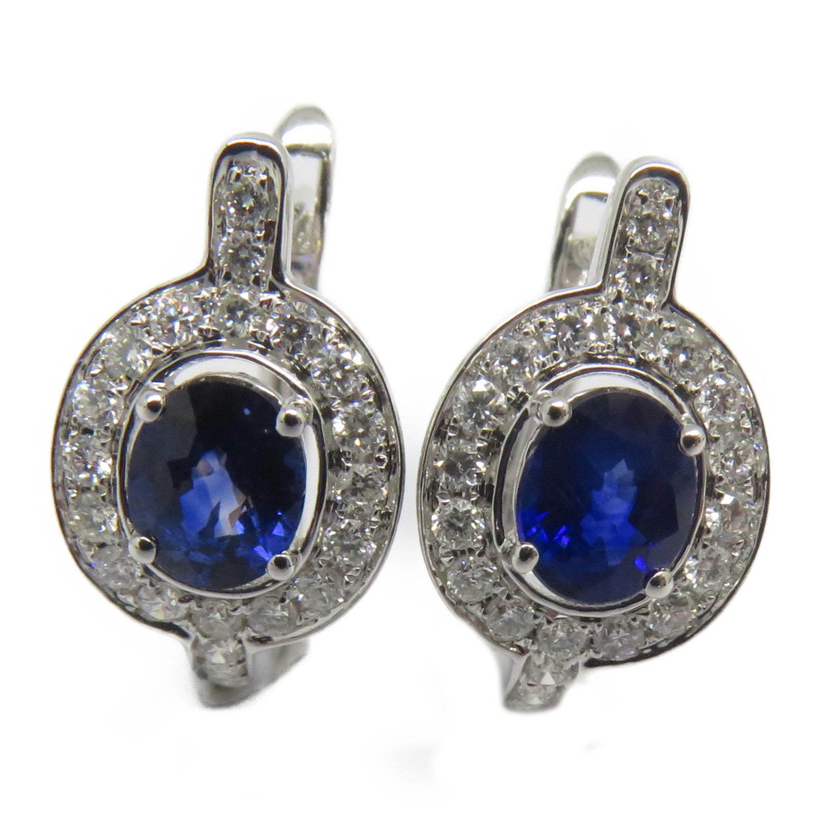 JEWELRY 【激減優惠】18K白金Sapphire Earrings 0.873ct藍寶石/0.304ct鑽石耳環