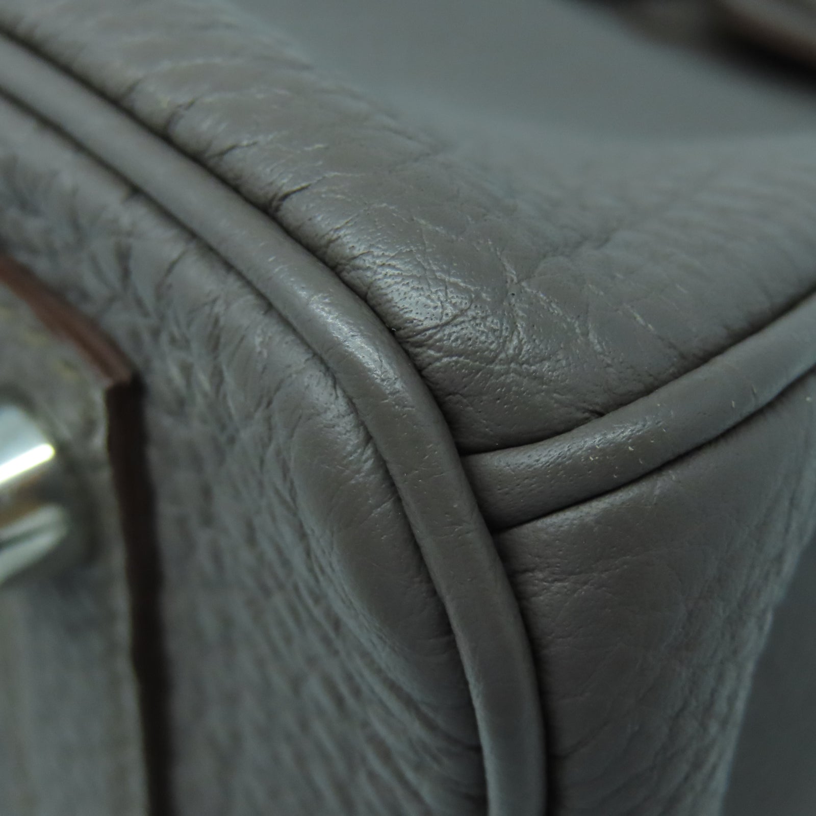 HERMES Togo皮革Birkin 30银扣手挽袋锡器灰色