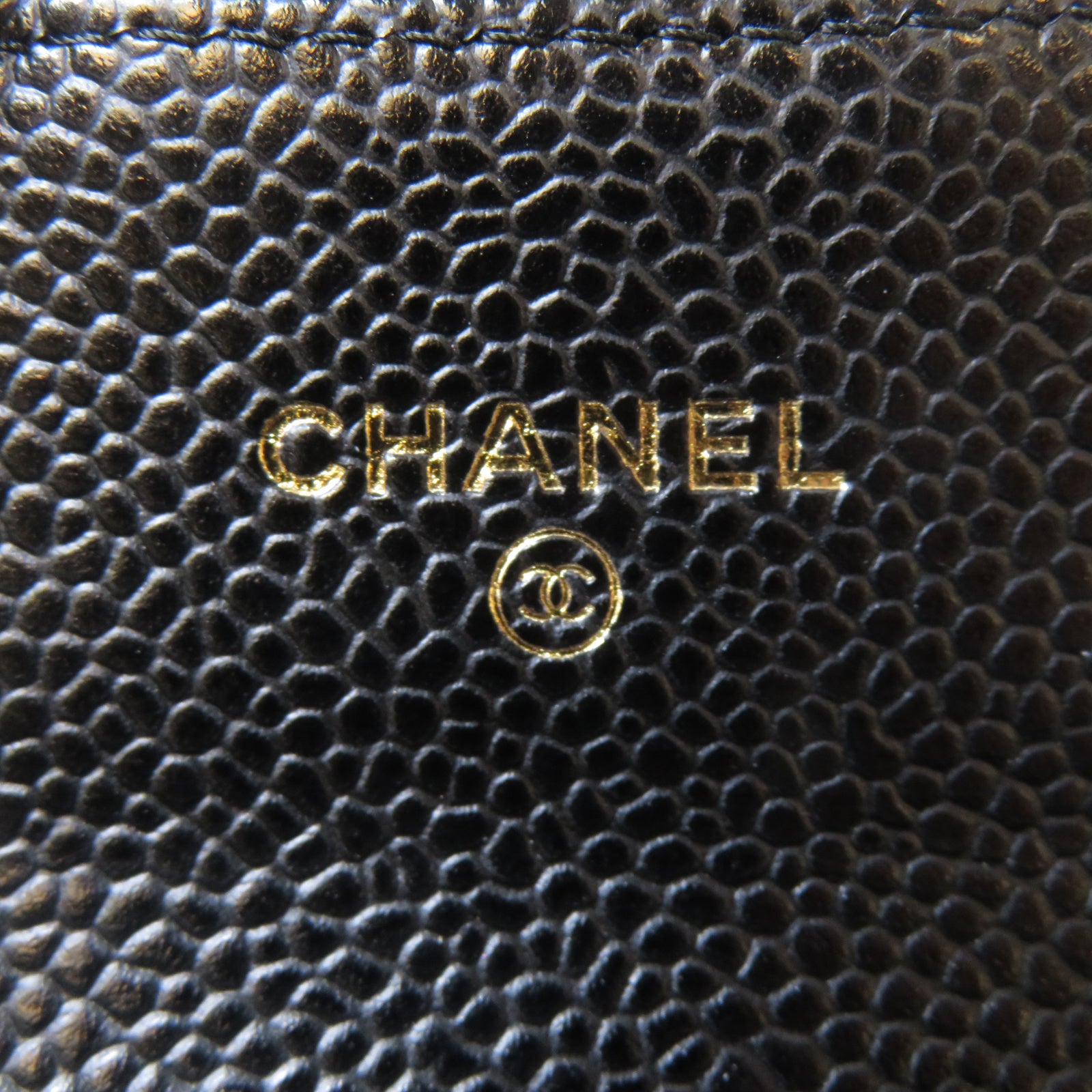 CHANEL 菱格Caviar皮革Classic Card Holder金扣卡片套黑色