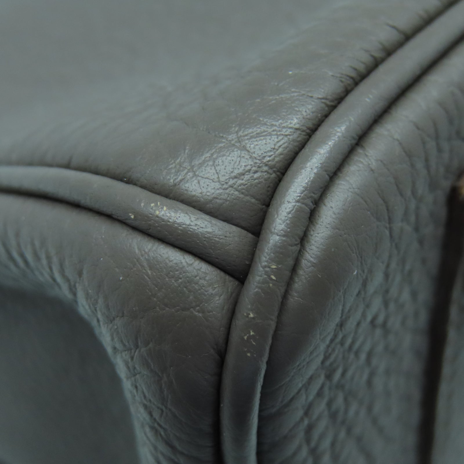HERMES Togo皮革Birkin 30银扣手挽袋锡器灰色