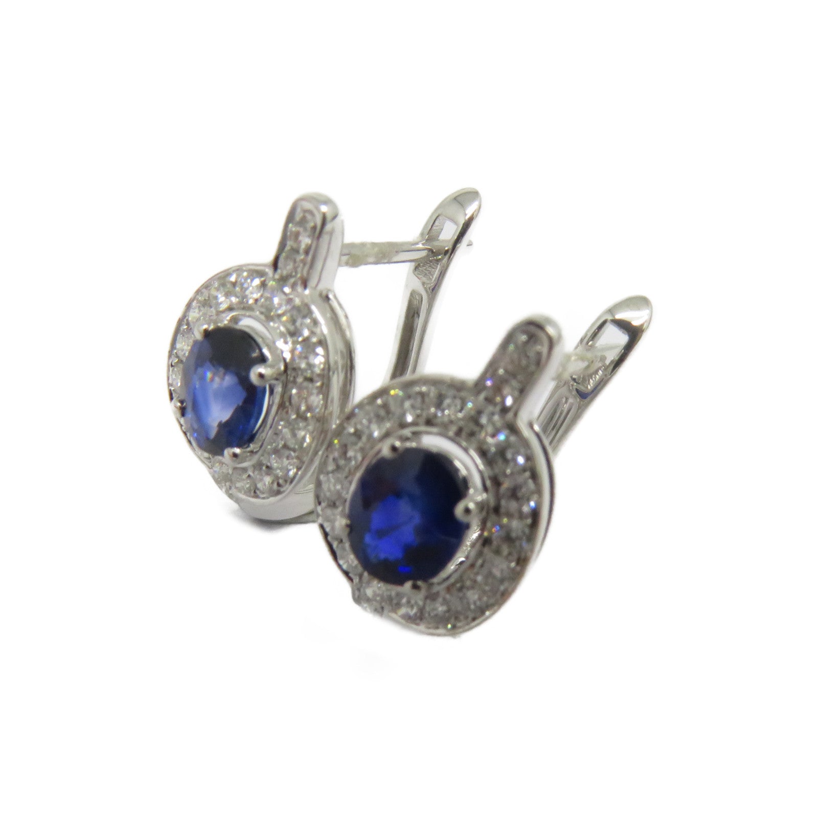 JEWELRY 【激減優惠】18K白金Sapphire Earrings 0.873ct藍寶石/0.304ct鑽石耳環